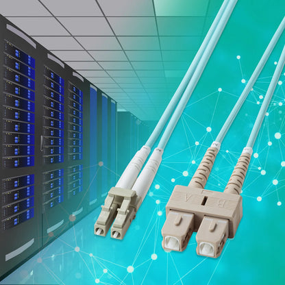 Reinforced spectacle-type fiber optic cable (multi OM3, LC x 2 - SC x 2, 5m) HKB-HOM3LCSC-05