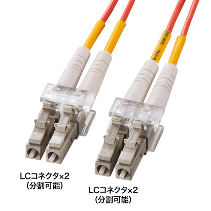 Spectacle-type optical fiber cable (multi-type 50μm, LC×2-LC×2, 3m) HKB-LCLC5-03N