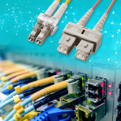 Spectacle-type optical fiber cable (multi-type 50μm, LC×2-SC×2, 20m) HKB-LCSC5-20N