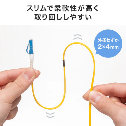 メガネ型光ファイバケーブル（シングル9μm、LC×2-LC×2、10m） HKB-MOS2LCLC-10