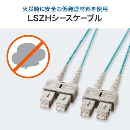 Spectacle-type optical fiber cable (multi 50μm OM3, SC×2-SC×2, 1m) HKB-OM3SCSC-01N