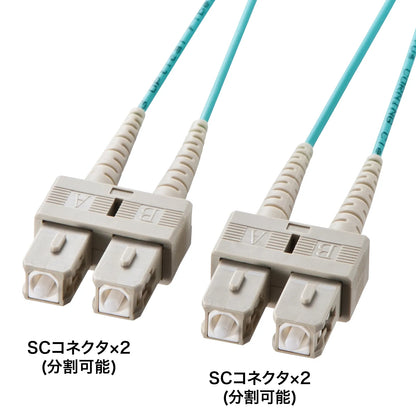Spectacle-type optical fiber cable (multi 50μm OM3, SC×2-SC×2, 5m) HKB-OM3SCSC-05N