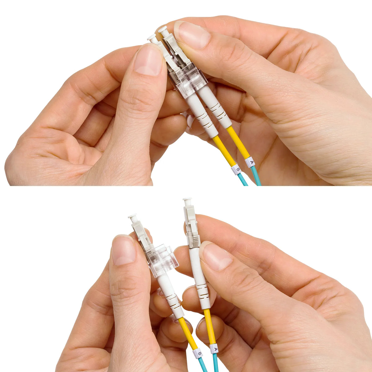Spectacle-type optical fiber cable (multi 50μm OM4, LC×2-LC×2, 1m) HKB-OM4LCLC-01