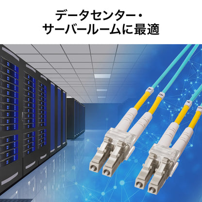 Spectacle-type optical fiber cable (multi 50μm OM4, LC×2-LC×2, 5m) HKB-OM4LCLC-05