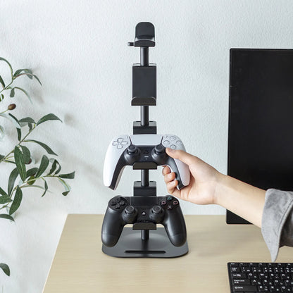 Game controller stand (with headphone holder, black) JY-STN1BK
