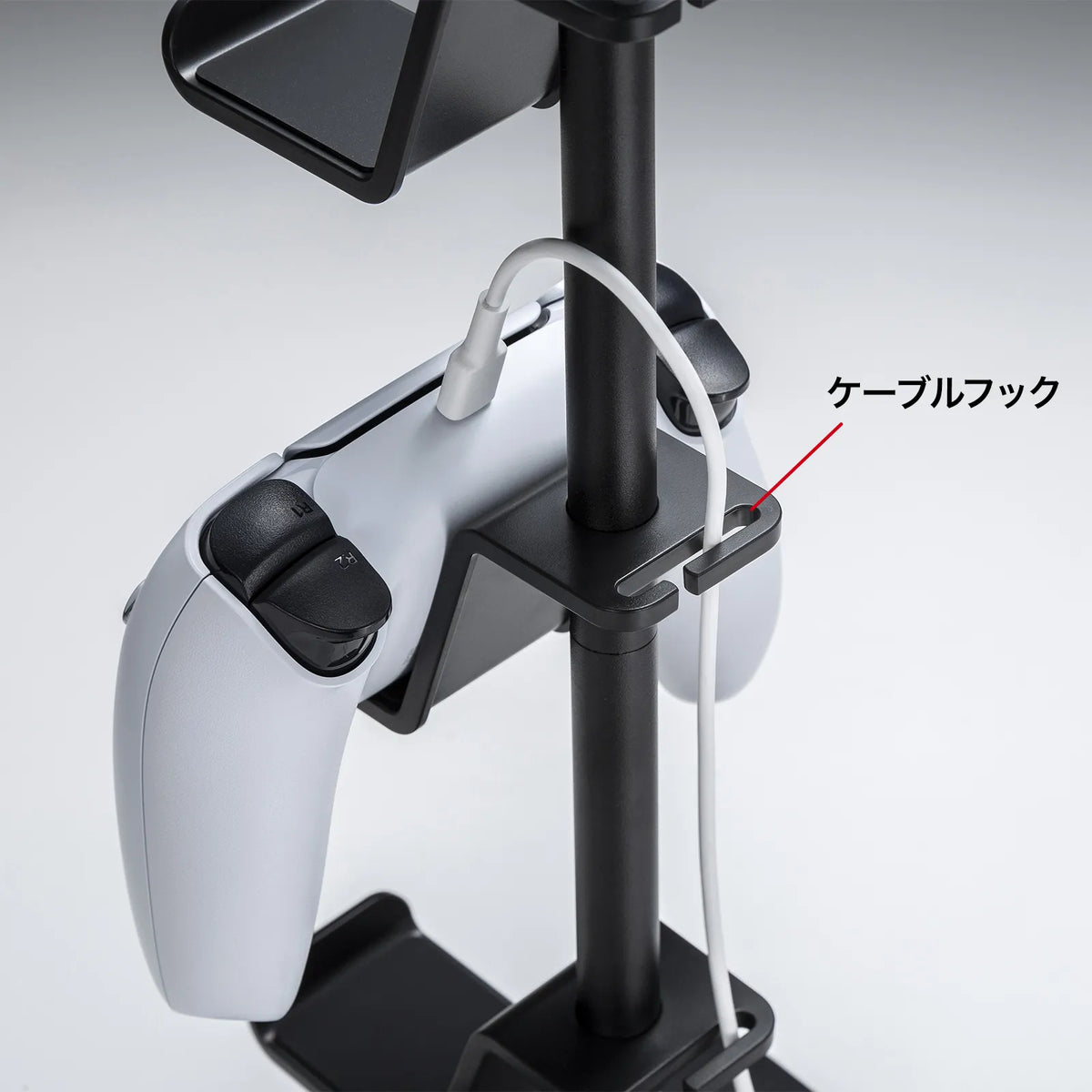 Game controller stand (with headphone holder, black) JY-STN1BK