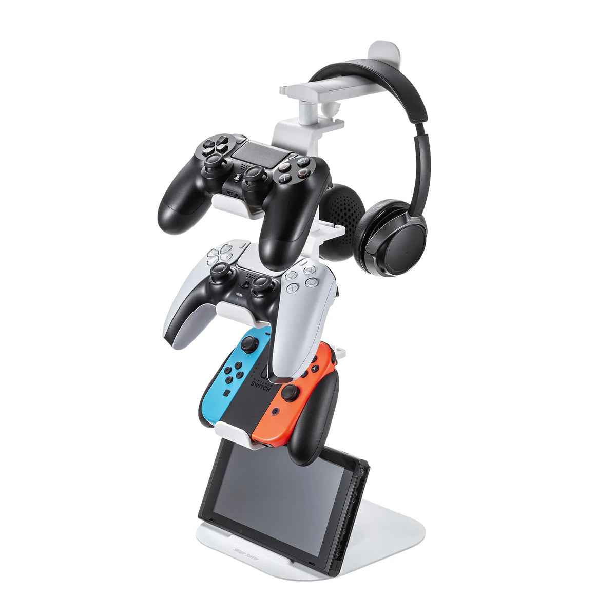 Game controller stand (with headphone holder, white) JY-STN1W