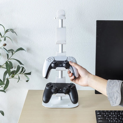 Game controller stand (with headphone holder, white) JY-STN1W