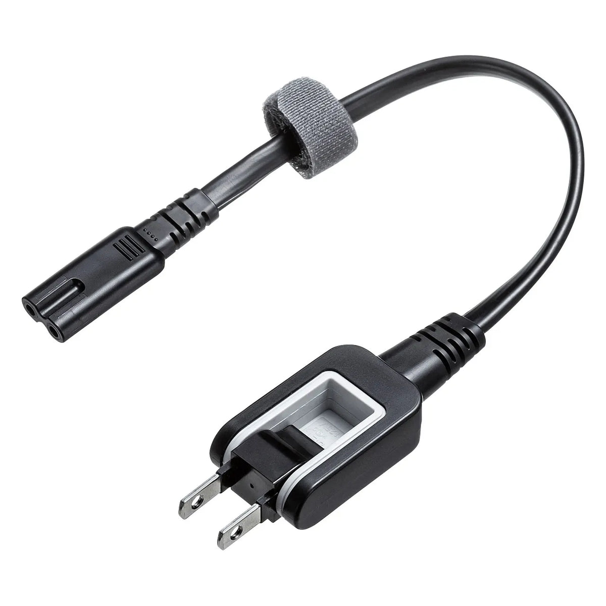 Power cord compatible with spectacle-type connector KB-DM2S12A-02