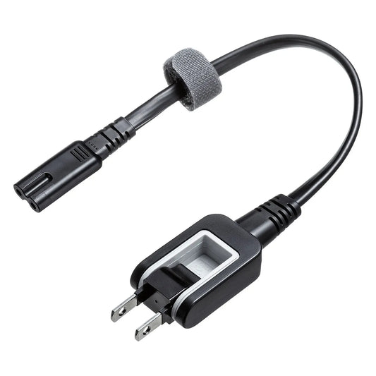 Power cord compatible with spectacle-type connector KB-DM2S12A-02