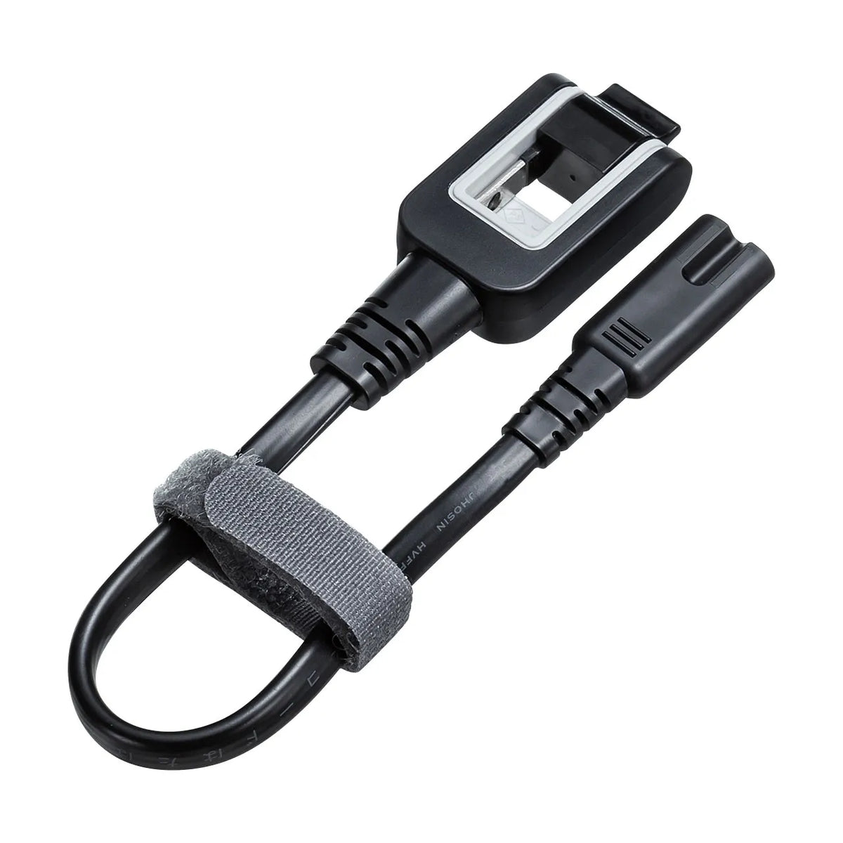 Power cord compatible with spectacle-type connector KB-DM2S12A-02