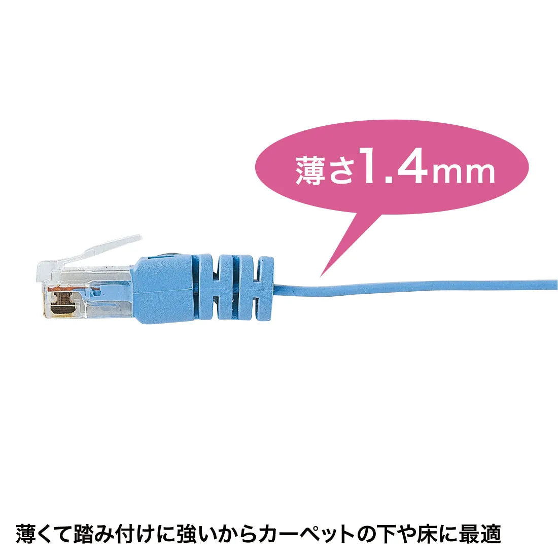Category 6 Flat Cable 1m (Light Blue) KB-FL6-01LBN