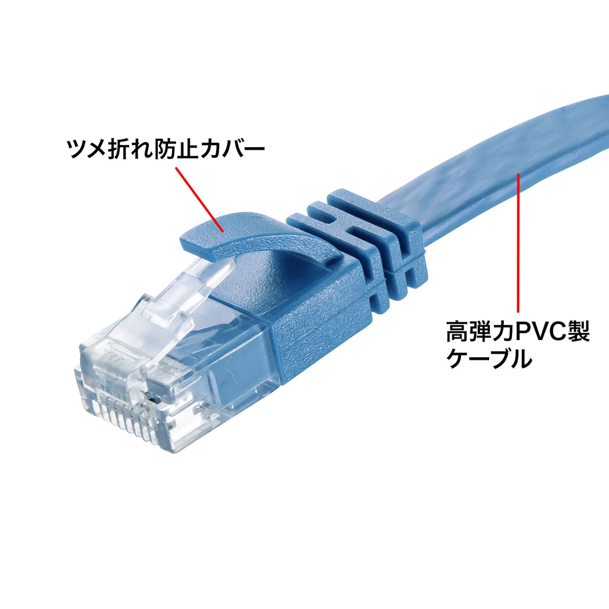 Category 6A Flat LAN Cable KB-FL6AL-15BL