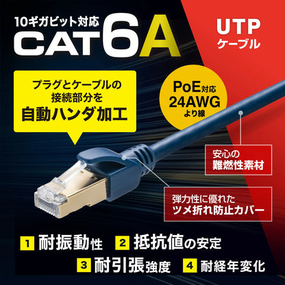 カテゴリ6Aハンダ産業用LANケーブル KB-H6A-01NV