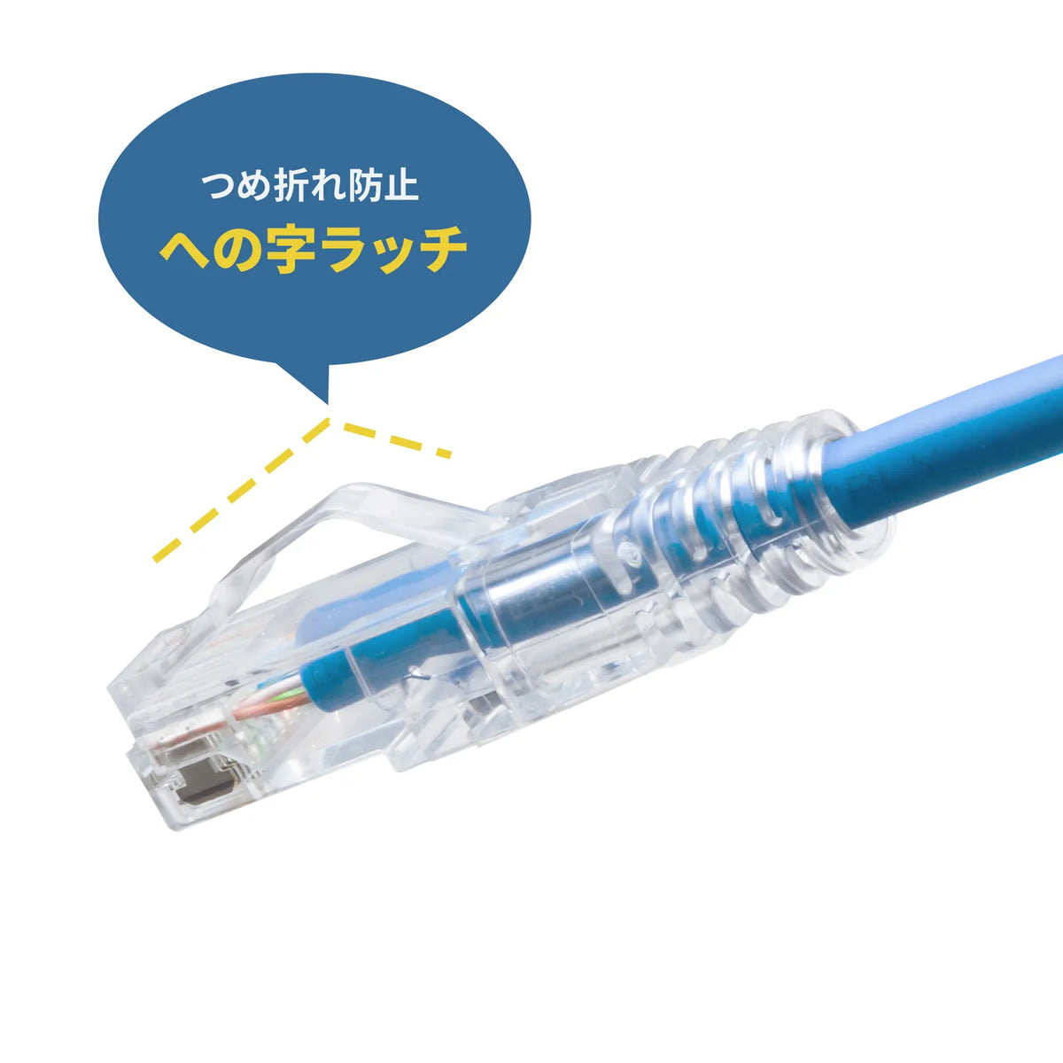Category 6A LAN Cable (Slim, Flexible, Anti-Snag Connector) KB-SL6AYS-01BL