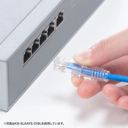 カテゴリ6A LANケーブル（スリム、やわらか、ツメ折れ防止コネクタ） KB-SL6AYS-01W