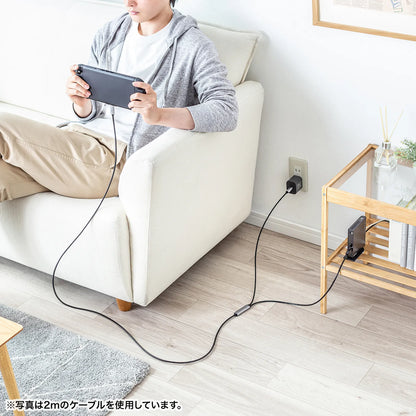 Fast charging compatible USB Type-C to LAN conversion cable (Gigabit compatible, PD100W, 1m) KB-SL6CLANPD1BK
