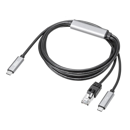 急速充電対応 USB Type-C LAN変換ケーブル（Gigabit対応・PD100W・2m） KB-SL6CLANPD2BK