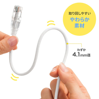 Category 6 LAN Cable (Slim, Flexible, Anti-Snag Connector) KB-SL6YS-01W