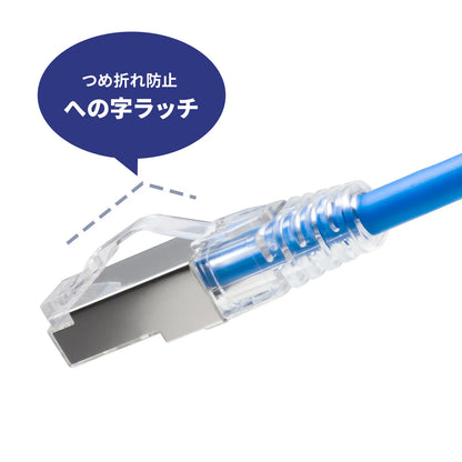 Category 7 LAN Cable (Slim, Flexible, Anti-Snag Connector) KB-SL7YS-01BL
