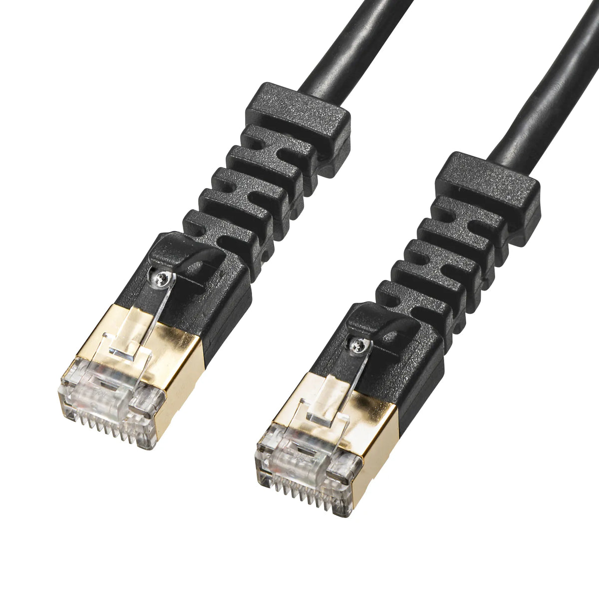 4-way fixed CAT6A STP LAN cable KB-T6ASYL-01BK