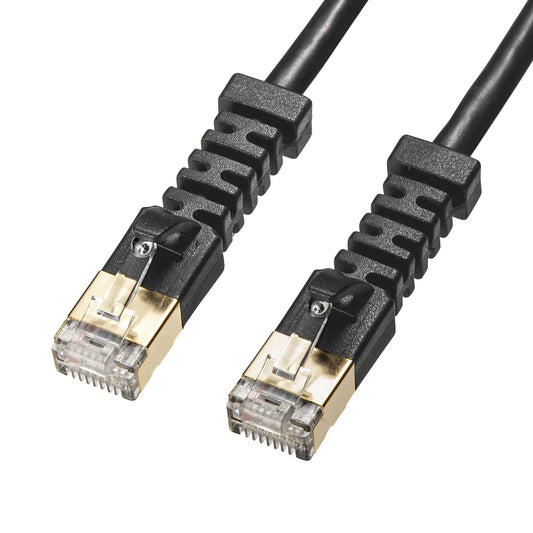4-way fixed CAT6A STP LAN cable KB-T6ASYL-01BK