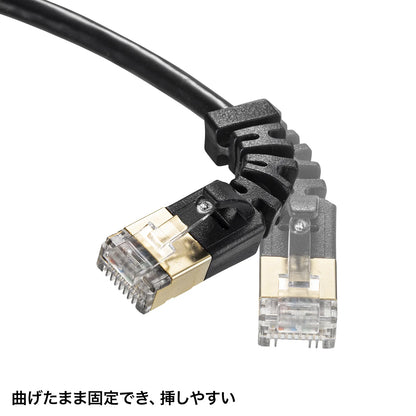 4-way fixed CAT6A STP LAN cable KB-T6ASYL-01BK