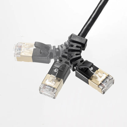 4-way fixed CAT6A STP LAN cable KB-T6ASYL-01BK
