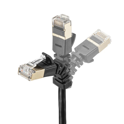 4-way fixed CAT6A STP LAN cable KB-T6ASYL-01BK