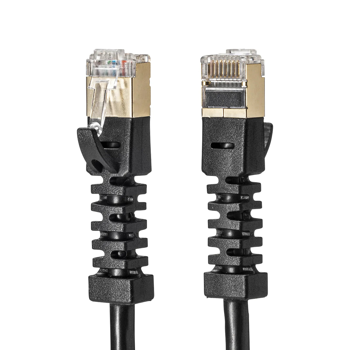 4-way fixed CAT6A STP LAN cable KB-T6ASYL-01BK