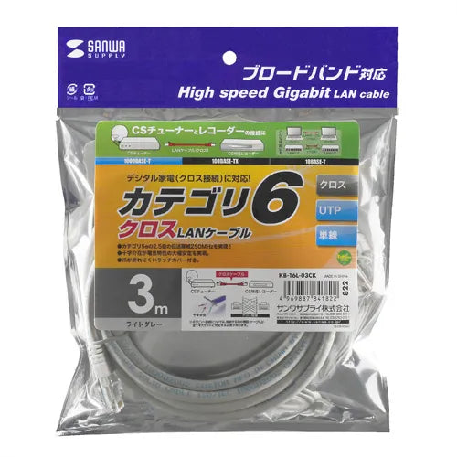 Category 6 UTP Crossover Cable KB-T6L-03CK