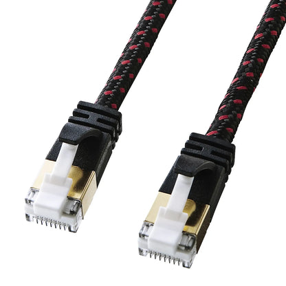 Category 7 Slim Mesh LAN Cable with Anti-Snag Connector KB-T7ME-01BKR