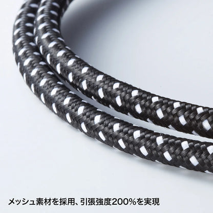 Category 7 Slim Mesh LAN Cable with Anti-Snag Connector KB-T7ME-01BKW