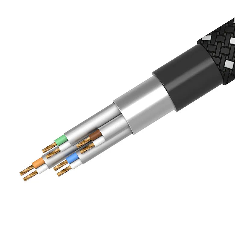 Category 7 Slim Mesh LAN Cable with Anti-Snag Connector KB-T7ME-01BKW