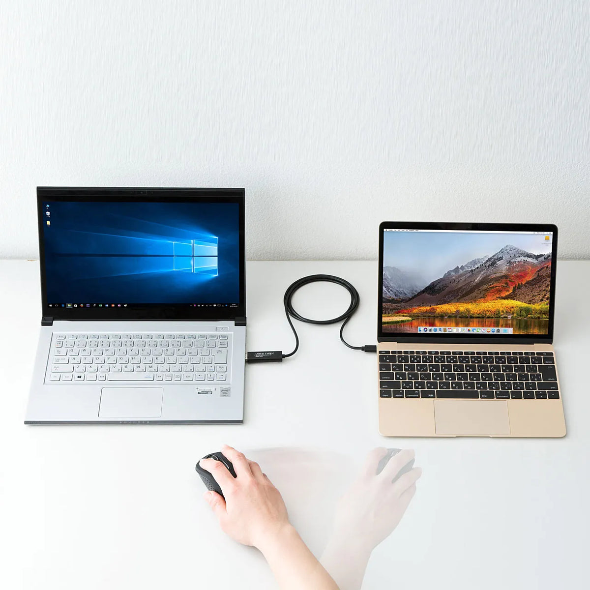 ドラッグ＆ドロップ対応Type-Cリンクケーブル（Mac/Windows対応） KB-USB-LINK5