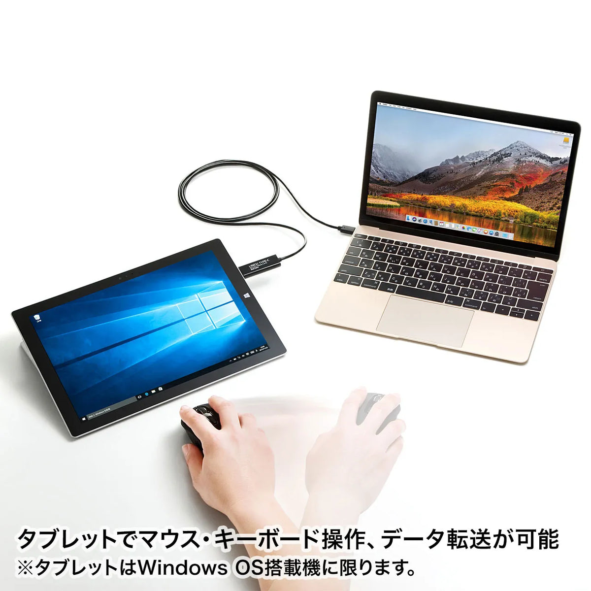 ドラッグ＆ドロップ対応Type-Cリンクケーブル（Mac/Windows対応） KB-USB-LINK5