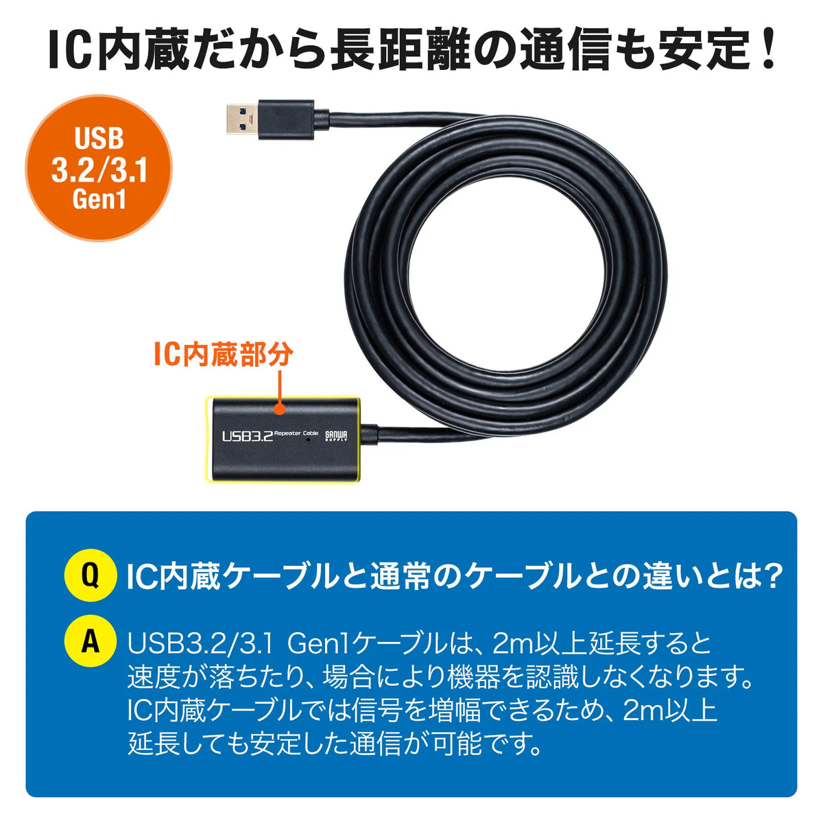 USB 3.2 Active Repeater Cable 5m KB-USB-R305