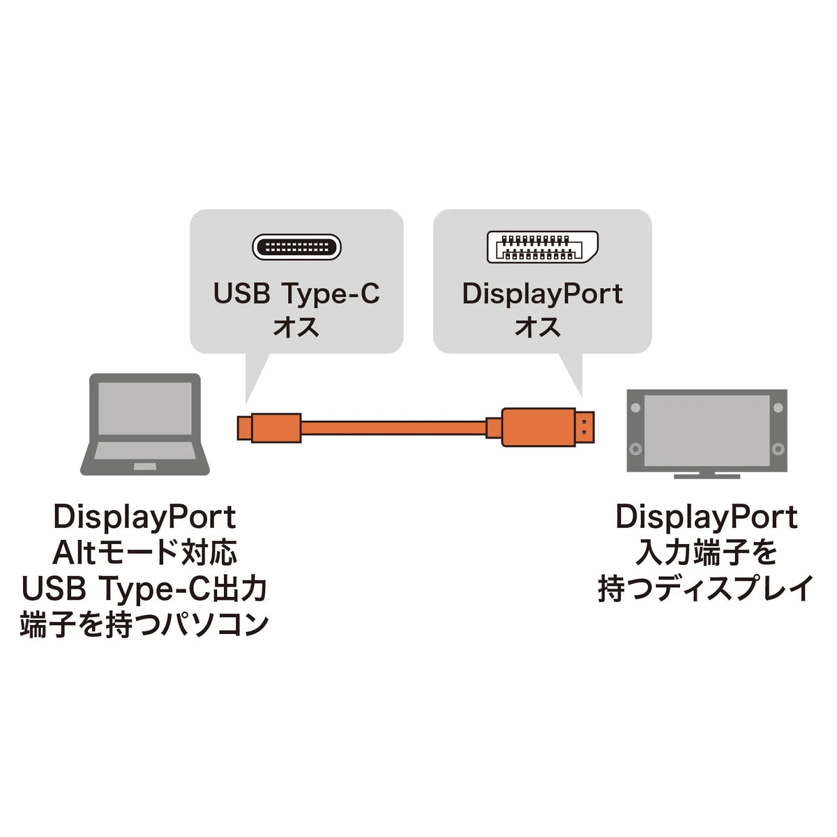 Type-C to DisplayPort conversion cable, 1m, KC-ALCDP10K
