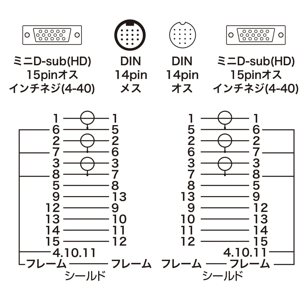 Display installation wiring cable (analog RGB) KC-K100