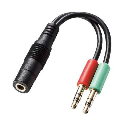 Headset adapter cable (4-pole female to 3-pole male x2) KM-A24-005