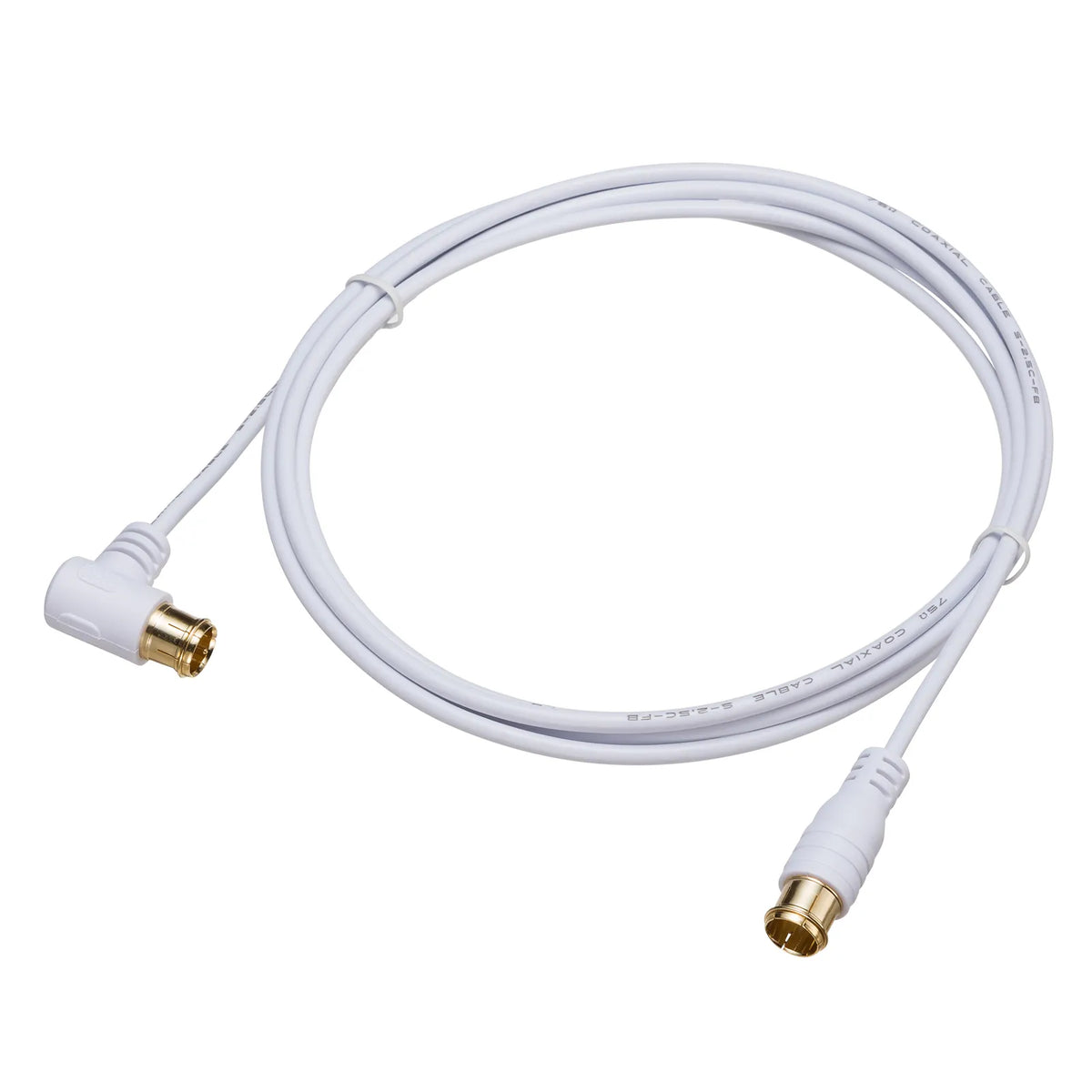 Ultra-thin antenna cable, S2.5C-FB, L-shaped connector on one end, 2m, KM-AT26-20W