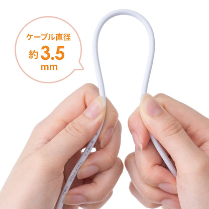 Ultra-thin antenna cable, S2.5C-FB, L-shaped connector on one end, 3m, KM-AT26-30W