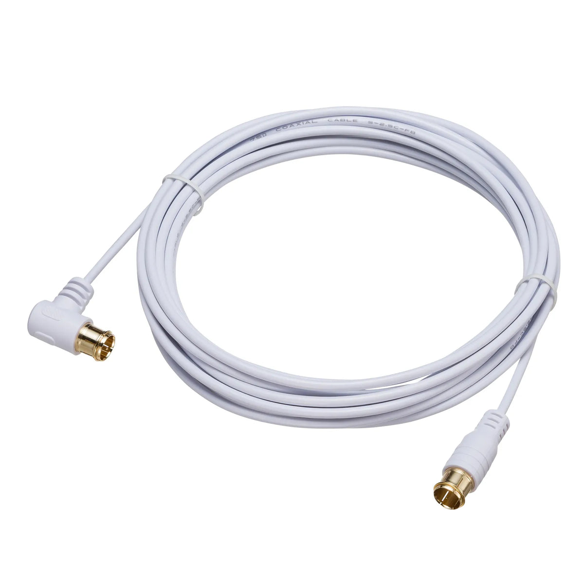 Ultra-thin antenna cable, S2.5C-FB, L-shaped connector on one end, 5m, KM-AT26-50W