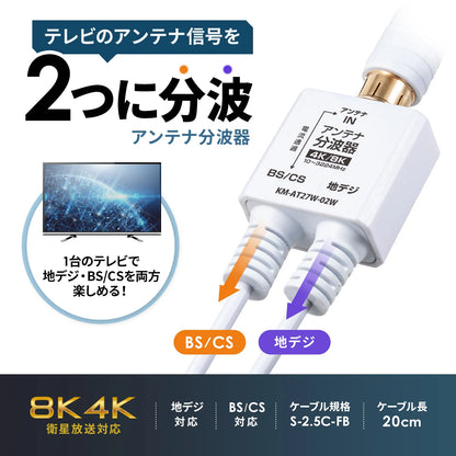 Antenna splitter output cable 0.2m KM-AT27W-02W