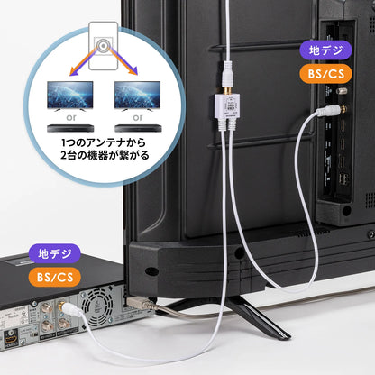 Antenna splitter with 0.5m output cable KM-AT28BV-05W