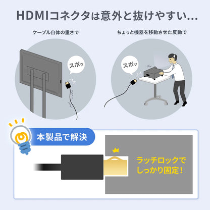 HDMI cable with latch (10m) KM-HD20-P100L