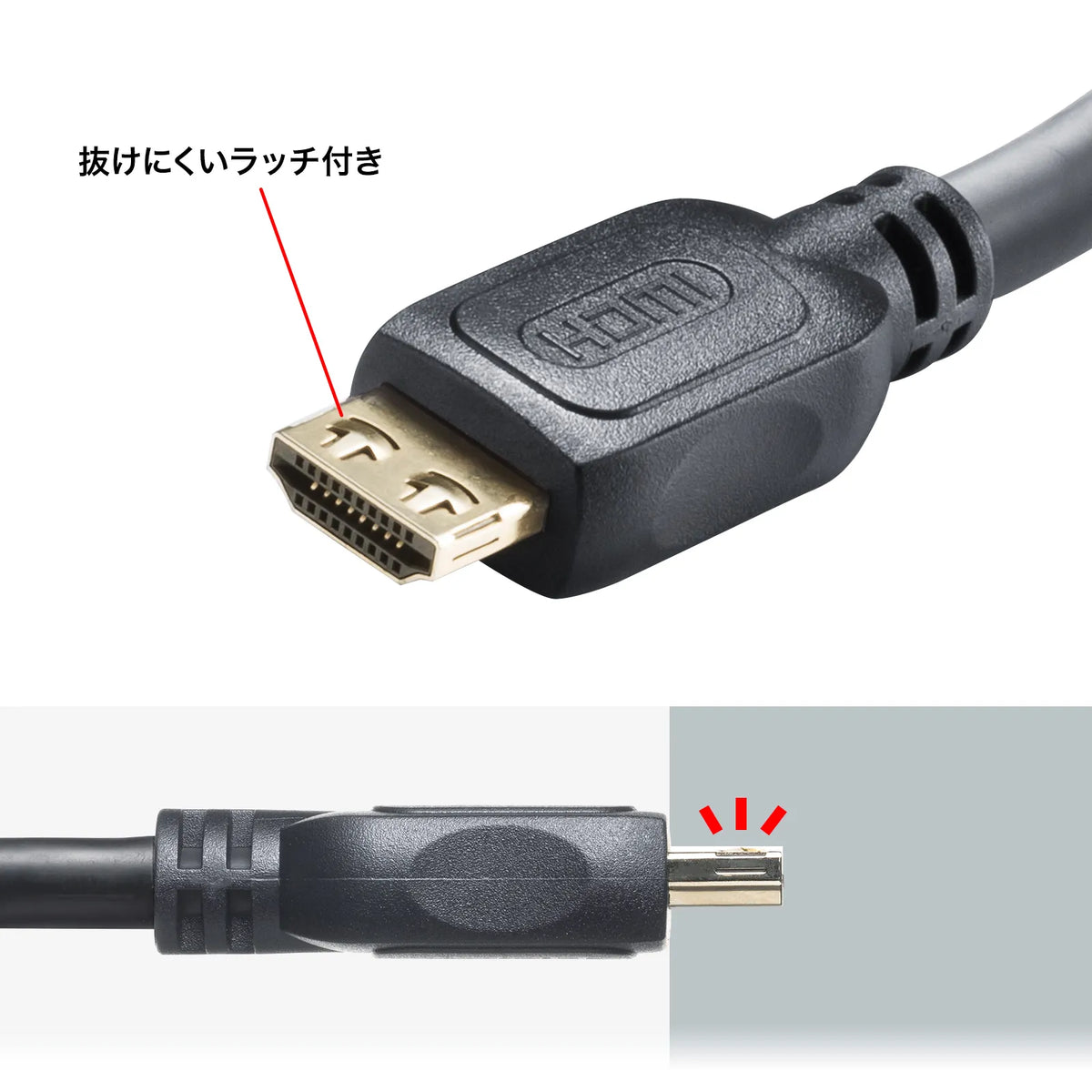 HDMI cable with latch (10m) KM-HD20-P100L