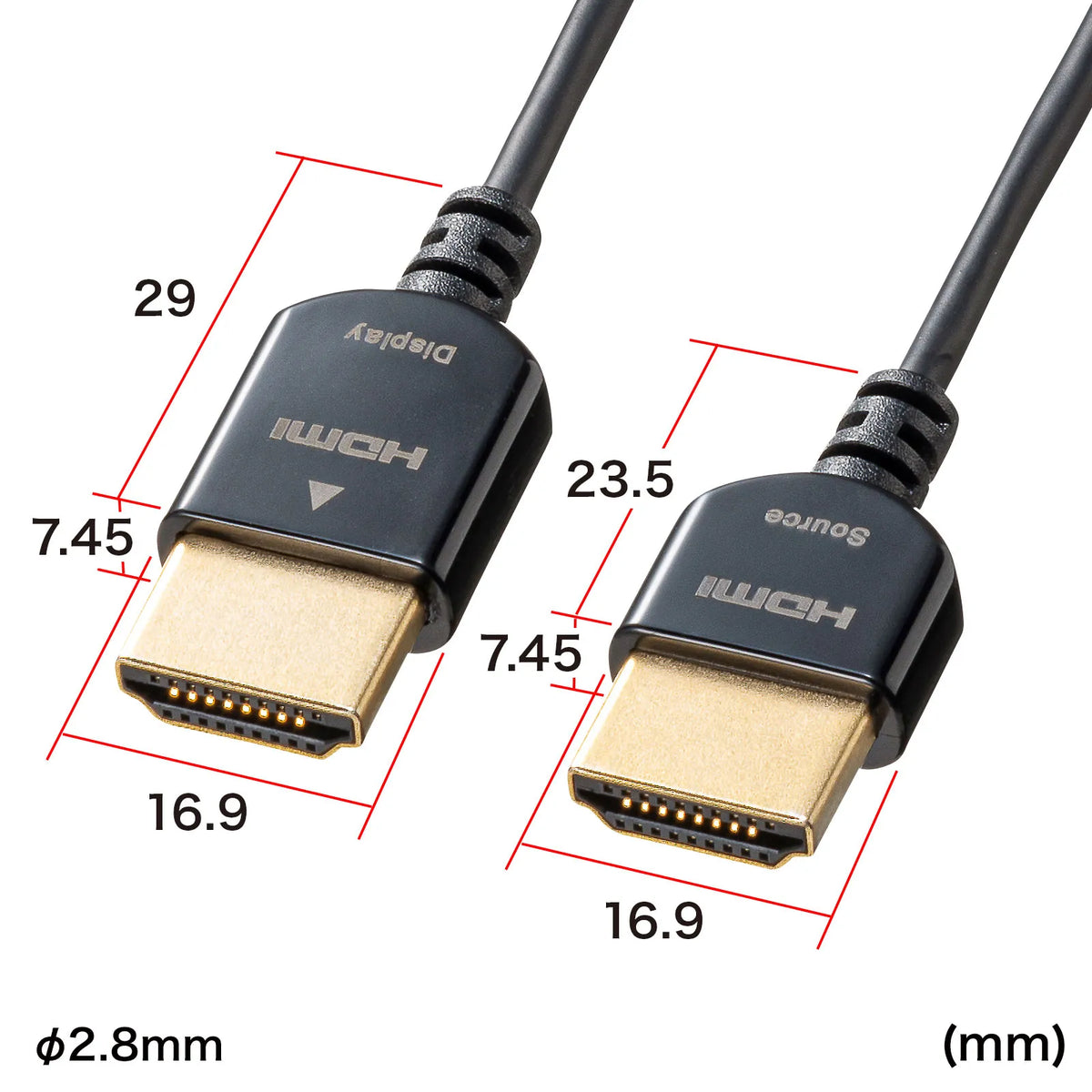 High-speed HDMI active cable with Ethernet support, 5m, ultra-thin cable, KM-HD20-SSSA50