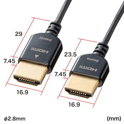 High-speed HDMI active cable with Ethernet support, 5m, ultra-thin cable, KM-HD20-SSSA50