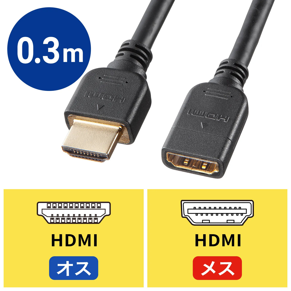 HDMI extension cable 0.3m KM-HD20-UEN03